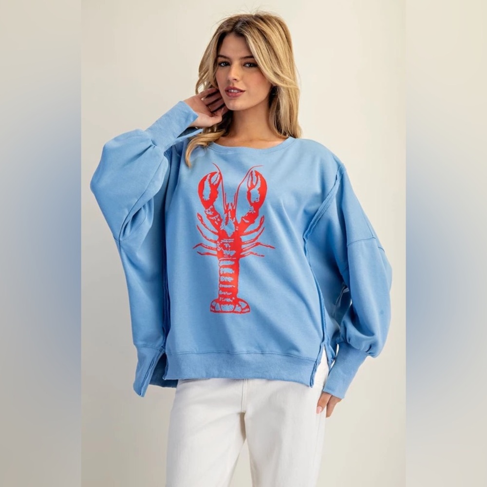 #455 You are my Lobster Printed Pullover